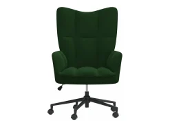 Silla de relajación de terciopelo verde oscuro