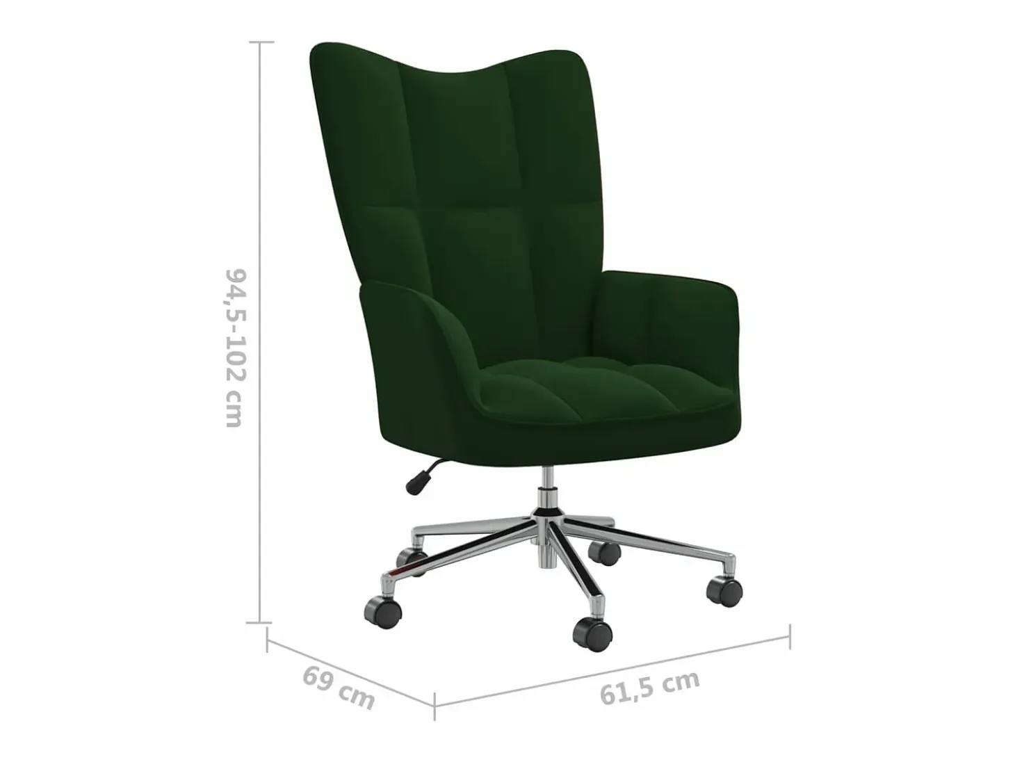 Silla de relajación de terciopelo verde oscuro