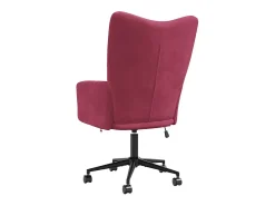 Silla de relajación de terciopelo rojo vino tinto