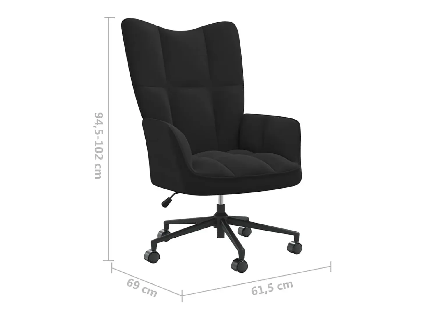 Silla de relajación de terciopelo negro