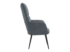 Silla de relajación de terciopelo gris oscuro