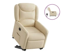 Silla de relax | Sillón eléctrico reclinable elevable de tela color crema SHL2366