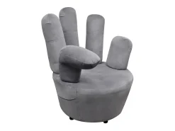 Silla de relax | Sillón en forma de mano de terciopelo gris SHL7405