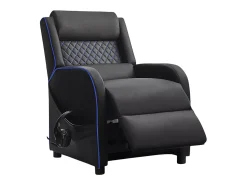 Silla Gaming reclinable con reposapies en polipiel Challenge - Azul Marino