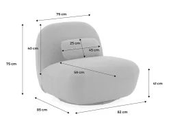 Silla giratoria 360° borreguito texturizada gris