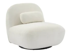 Silla giratoria 360° borreguito texturizada crema