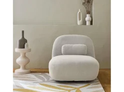 Silla giratoria 360° borreguito texturizada crema