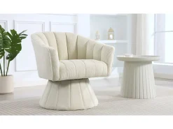 Silla Giratoria 360° en Pana - Respaldo Ergronómico en Forma de Concha - Relleno de Alta Densidad - Carga Máx. 150 kg - Para Oficina, Salón y Gaming