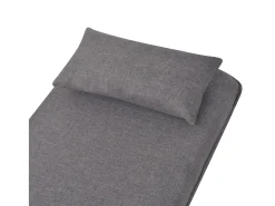Silla giratoria y sofá cama tela gris oscuro