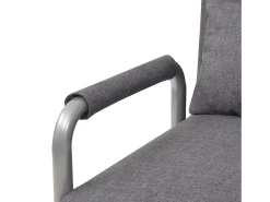 Silla giratoria y sofá cama tela gris oscuro