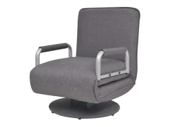 Silla giratoria y sofá cama tela gris oscuro