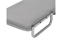 Silla giratoria y sofá cama tela gris claro