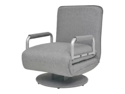 Silla giratoria y sofá cama tela gris claro