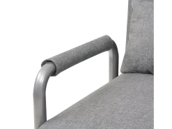 Silla giratoria y sofá cama tela gris claro