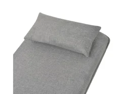 Silla giratoria y sofá cama tela gris claro
