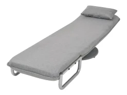 Silla giratoria y sofá cama tela gris claro