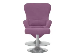 Silla Huevo con Puff Morado Terciopelo
