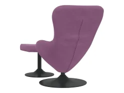 Silla Huevo con Puff Morado Terciopelo