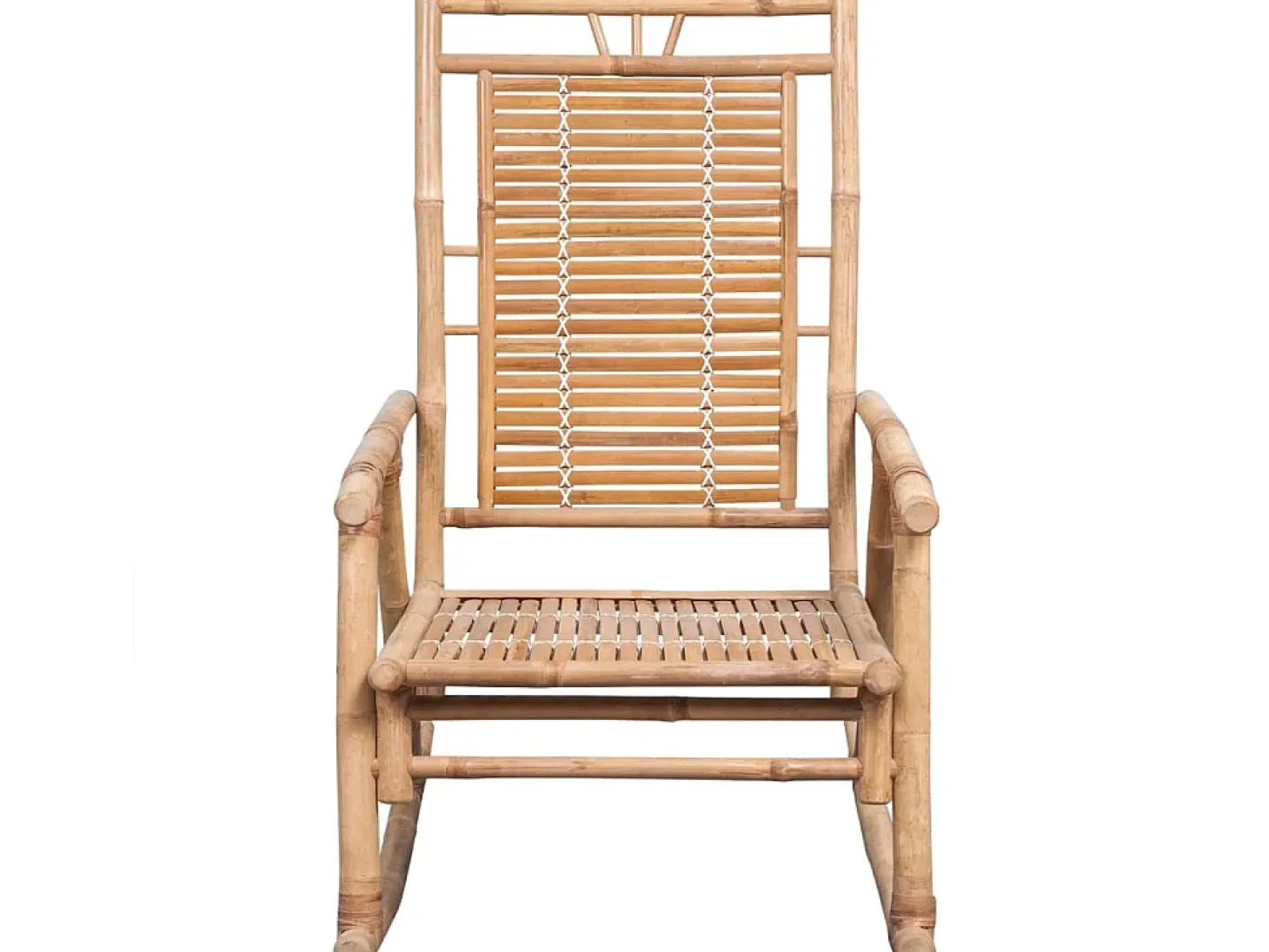 Silla mecedora con cojín bambú PWFG29416