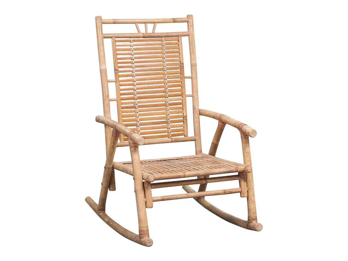 Silla mecedora con cojín bambú PWFG29416