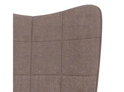 Silla mecedora con reposapiés tela gris taupe ES44386