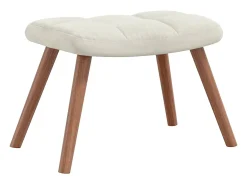 Silla mecedora con reposapiés terciopelo crema