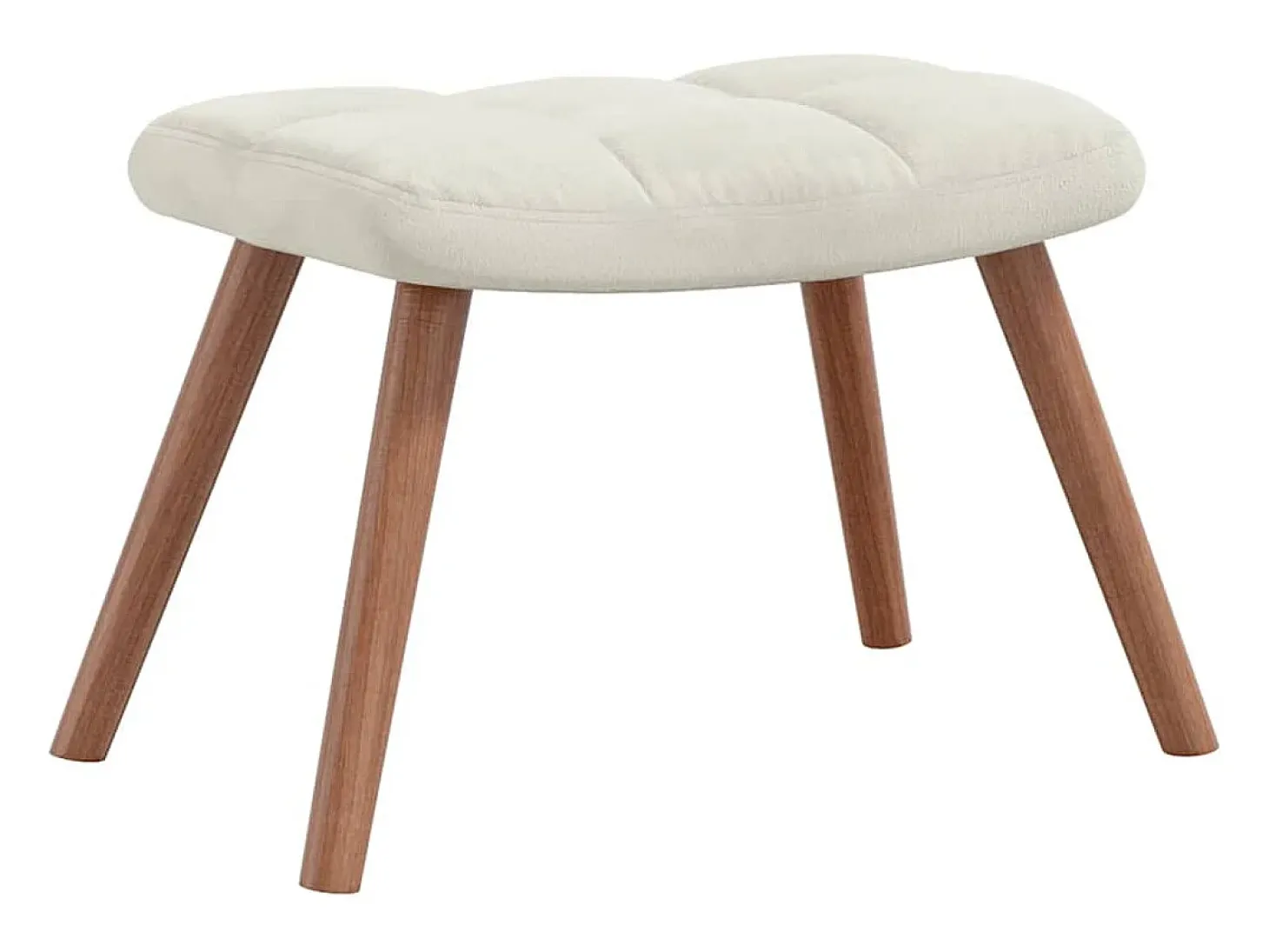 Silla mecedora con reposapiés terciopelo crema