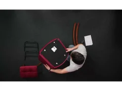 Silla mecedora con reposapiés terciopelo verde oscuro