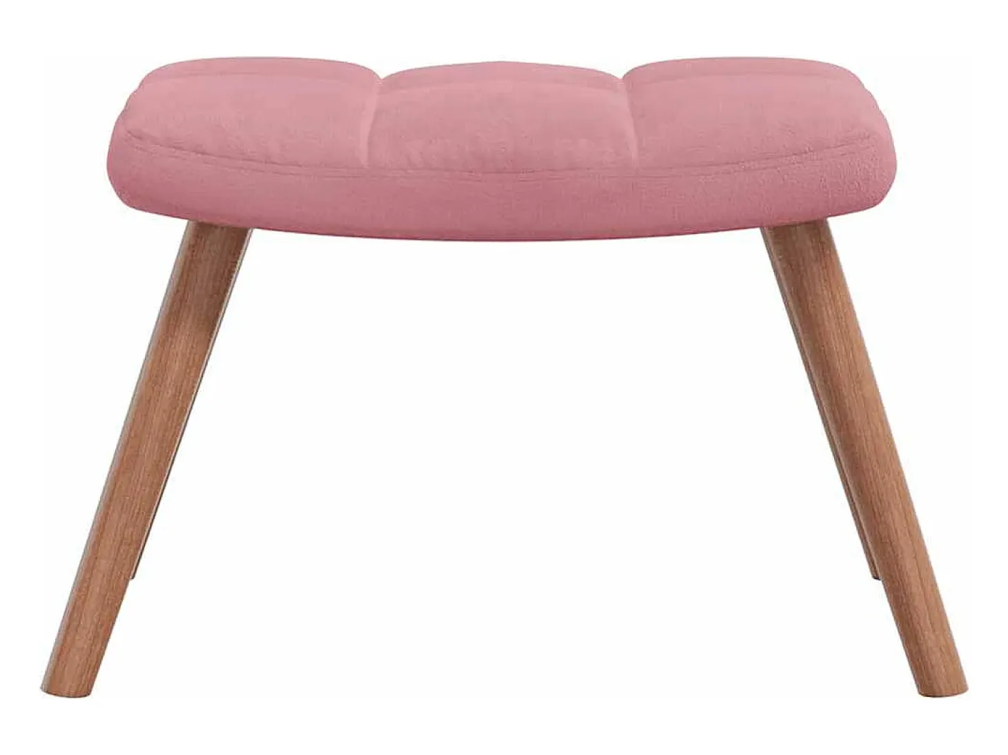 Silla mecedora con reposapiés terciopelo rosa