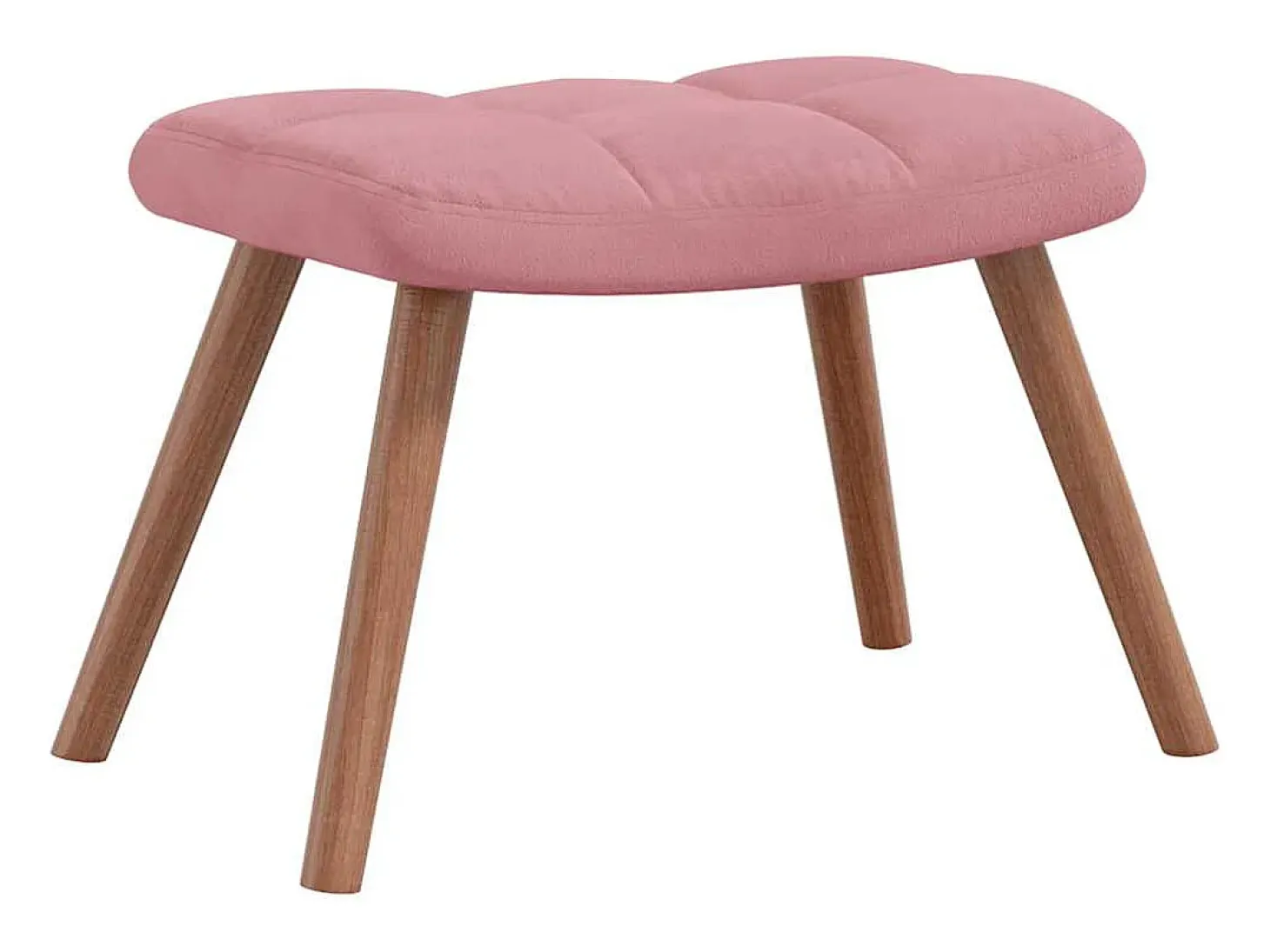 Silla mecedora con reposapiés terciopelo rosa