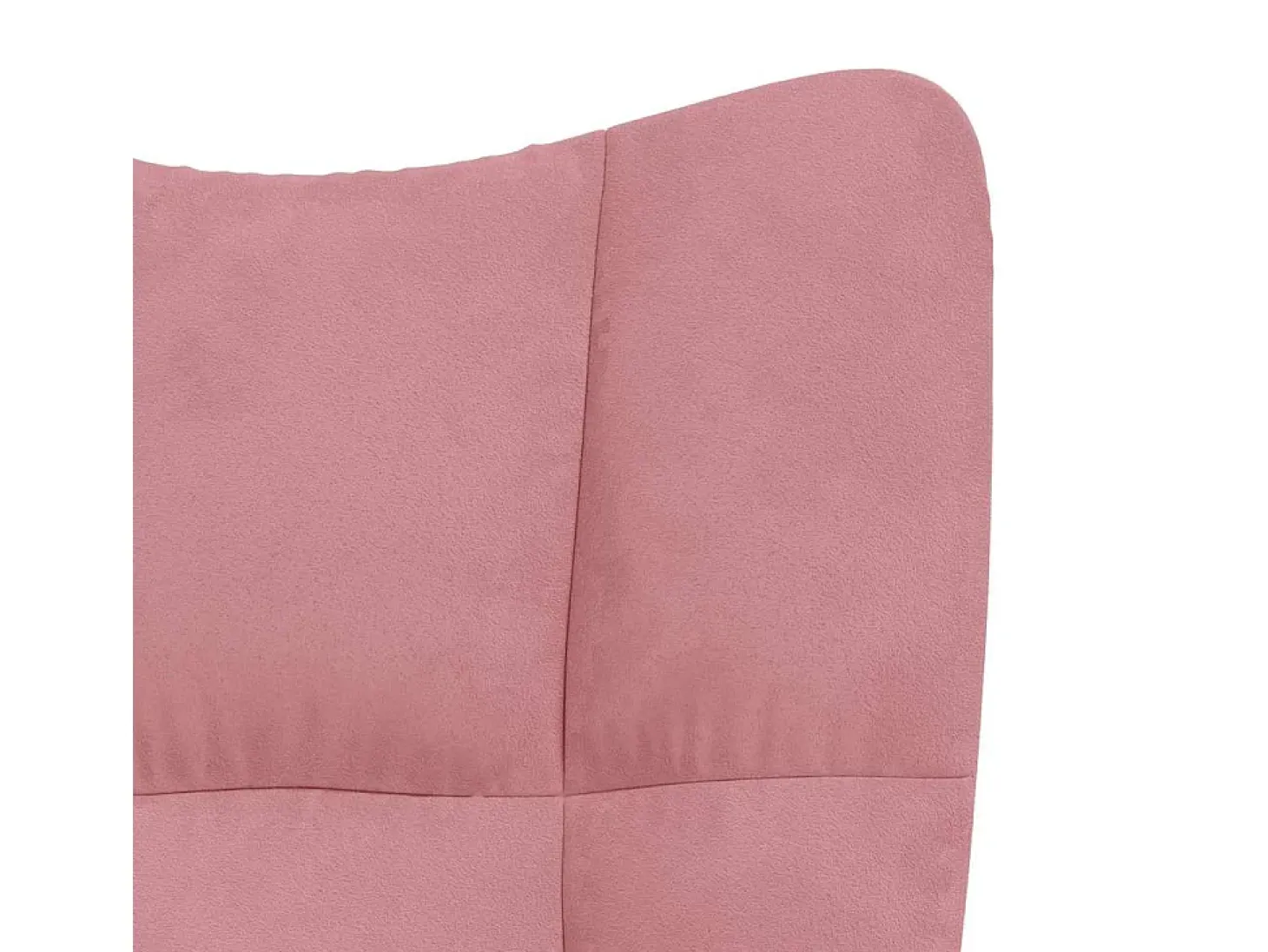 Silla mecedora con reposapiés terciopelo rosa