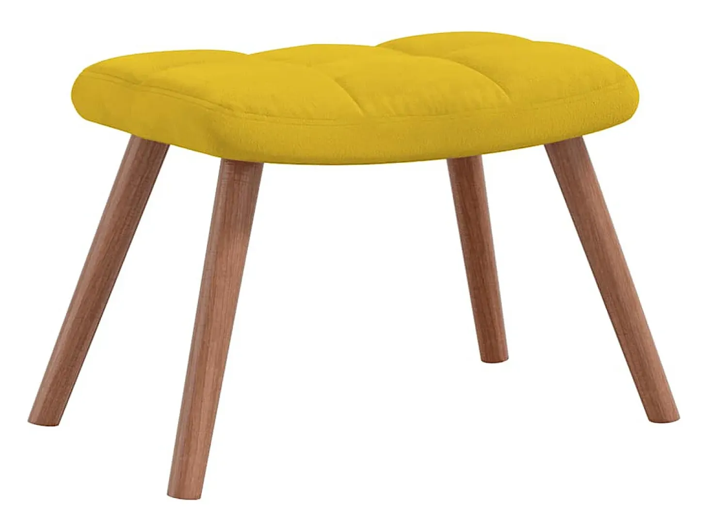 Silla mecedora con reposapiés tela amarillo mostaza