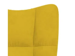 Silla mecedora con reposapiés tela amarillo mostaza