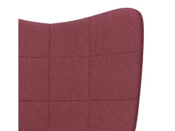 Silla mecedora con reposapiés tela rojo tinto
