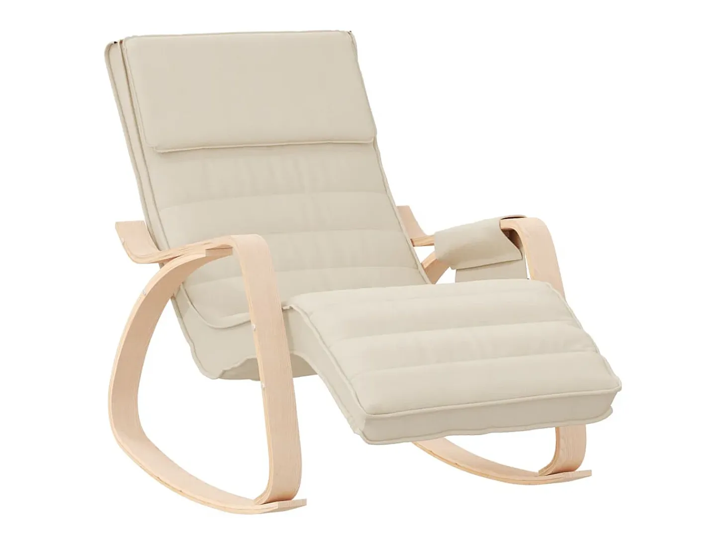 Silla mecedora de tela color crema