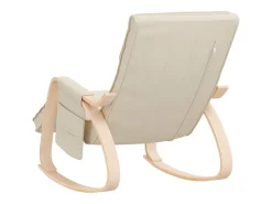 Silla mecedora de tela color crema