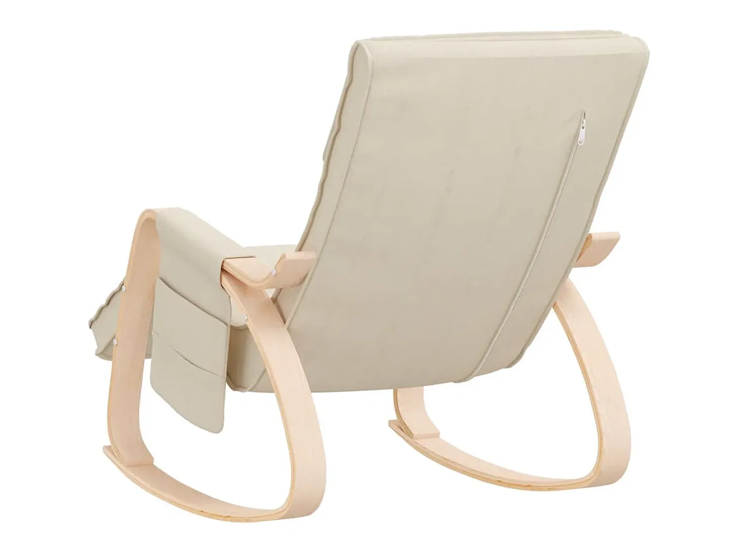 Silla mecedora de tela color crema