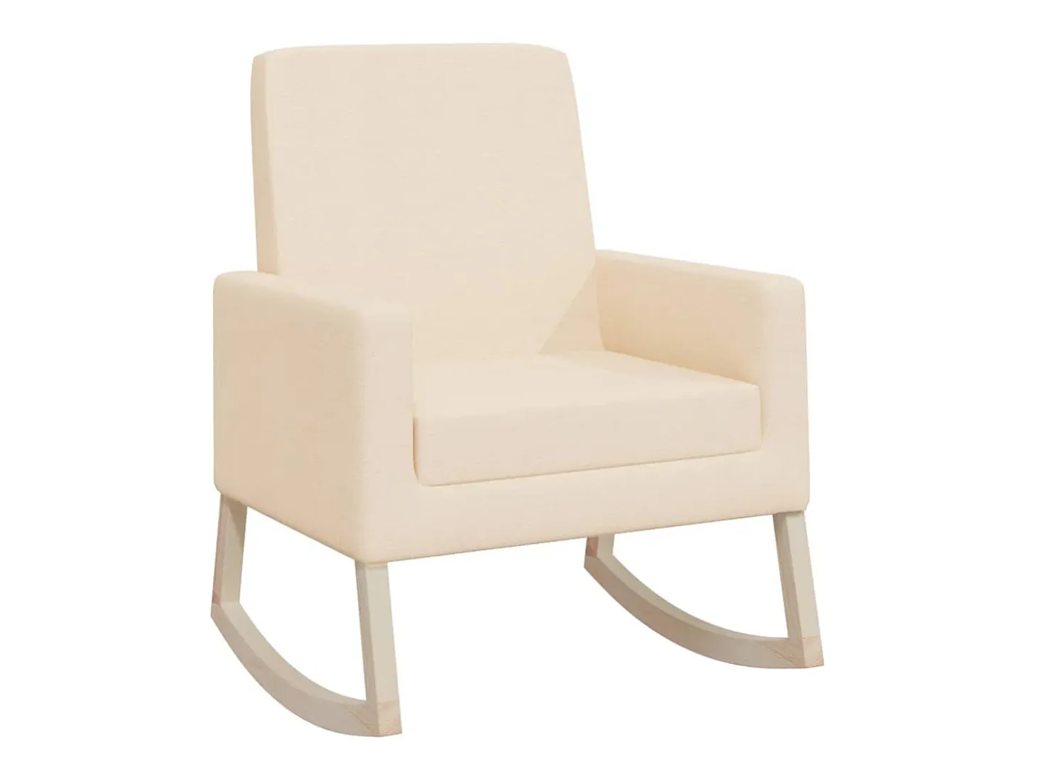 Silla mecedora de tela crema