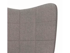 Silla mecedora de tela gris taupe