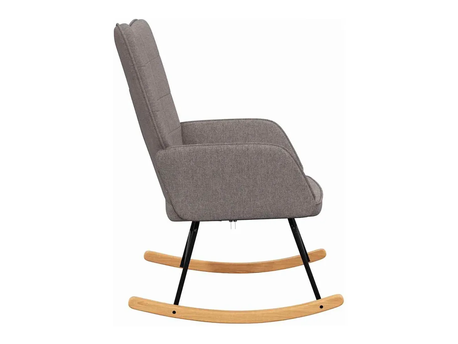 Silla mecedora de tela gris taupe