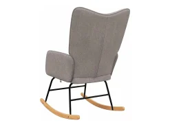 Silla mecedora de tela gris taupe