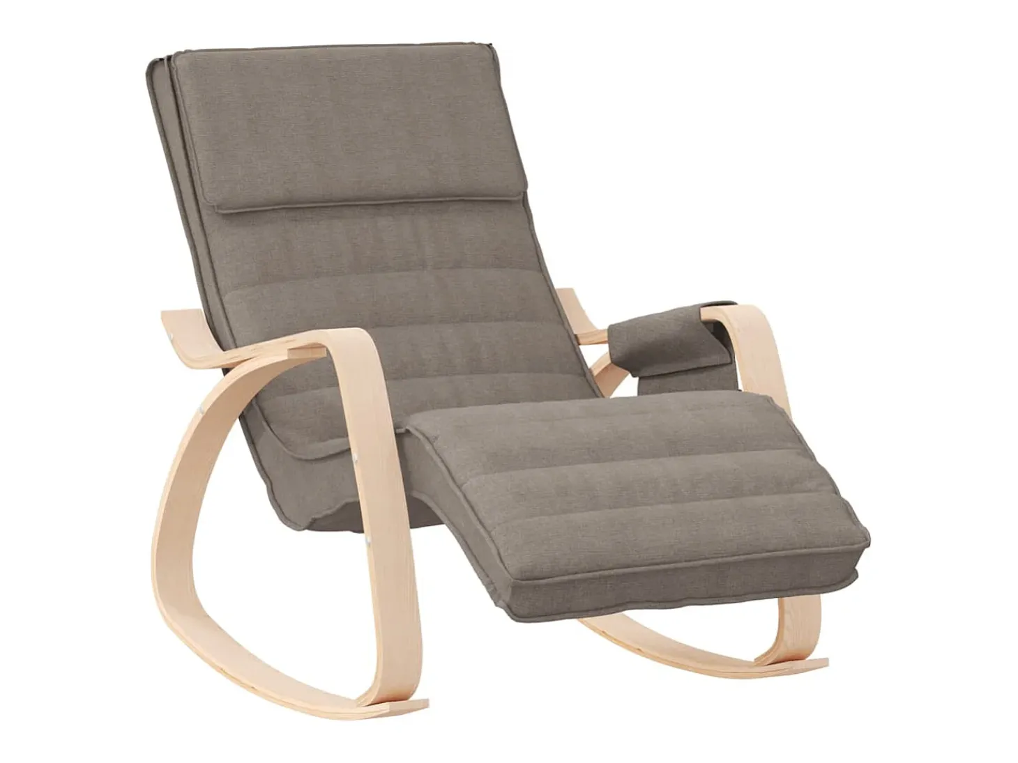 Silla mecedora de tela gris taupe
