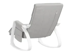 Silla mecedora de tela gris claro