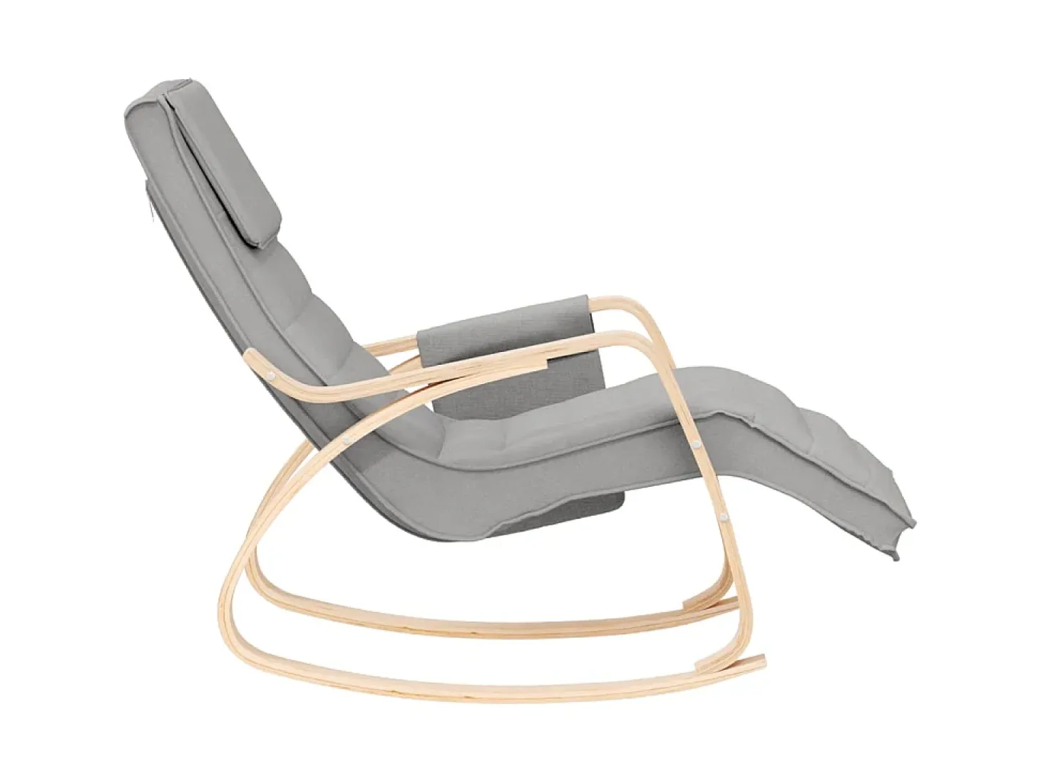 Silla mecedora de tela gris claro ES92034