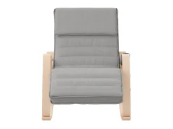 Silla mecedora de tela gris claro ES92034