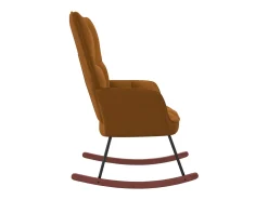 Silla mecedora de terciopelo marrón ES33120
