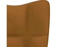 Silla mecedora de terciopelo marrón ES33120