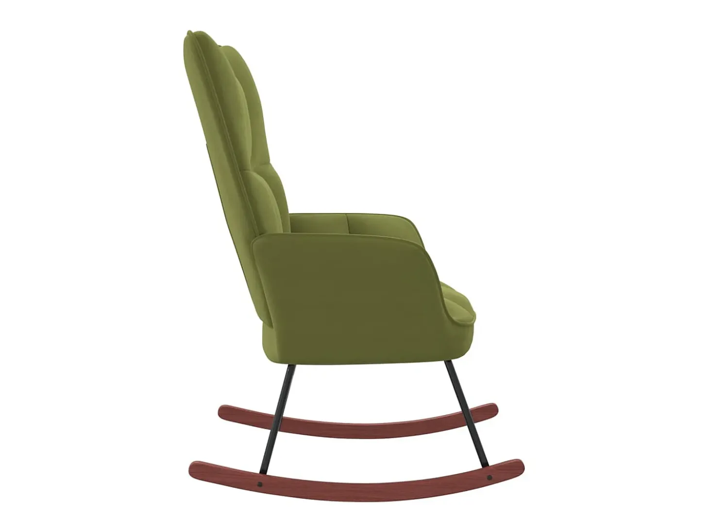 Silla mecedora de terciopelo verde claro ES66122