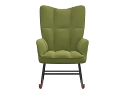 Silla mecedora de terciopelo verde claro ES66122