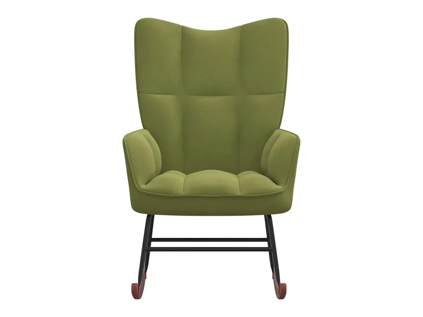 Silla mecedora de terciopelo verde claro ES66122